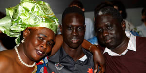 Mac Andrew with his family on draft night.