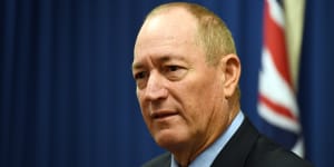 No regrets:Queensland senator Fraser Anning doubled down on his remarks at a press conference on Monday.