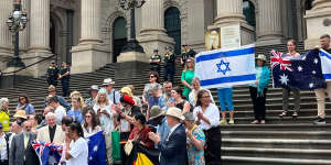 Jewish,Christian and Indigenous groups gathered on the steps of Parliament on Friday.