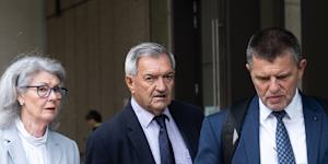 Tony Kelly arrives at court on Tuesday with his wife,Anne.