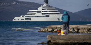 Roman Abramovich’s Solaris super yacht off the coast of Montenegro late last week.