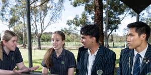 St Paul’s Grammar students Hannah Whitefield,Grace Williams,Telaan Dias and Emerick Agahari. About 60 per cent of the school’s year 12 students are taking the IB diploma this year.
