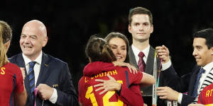 Queen Letizia of Spain joined FIFA president Gianni Infantino for the medal ceremony.