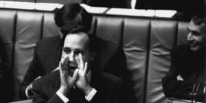 Then prime minister Paul Keating in 1992 ... this week he has barbs for his own side,Labor,as well as the Coalition. 