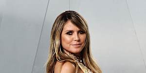 Heidi Klum in a sheer dress.