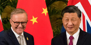 Anthony Albanese met China’s President Xi Jinping at the G20 summit in Bali last year.
