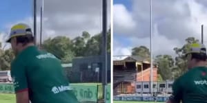 Forget Eddie Jones,Latrell Mitchell has a Sherrin in his hand