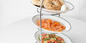 A bagel tower at the new Luke’s Bistro&Bar.