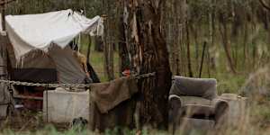More than two dozen people have set up semi-permanent residence in Wilks Park and near Wagga beach,where a woman gave birth.