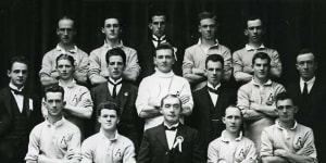 The Australian soccer team that toured New Zealand in 1922. 
