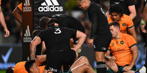 The All Blacks were all over the Wallabies.