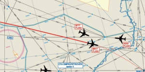 Flight paths for various aircraft near the doomed MH17.