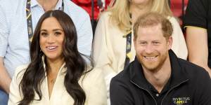 Prince Harry,the Duke of Sussex and Meghan,the Duchess of Sussex at the Invictus Games in the Hague on Sunday.