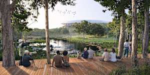 Conceptual image of Victoria Park,near the Brisbane Stadium,Brisbane 2032 Olympic and Paralympic venue.
