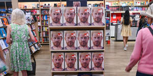 Prince Harry’s book Spare on sale at Dymocks Melbourne on Collins Street.
