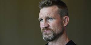 Pies coach Nathan Buckley addresses the media.