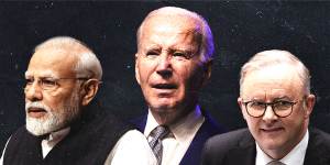 Leaders summit:Narendra Modi,Joe Biden,Anthony Albanese.