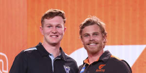 Strike two:GWS matched the Blues’ bid for Tom Green (left).