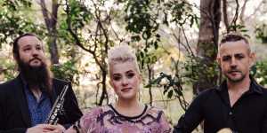 Katie Noonan,with her bandmates in Elixir,are performing at this month’s Melbourne International Jazz Festival. 