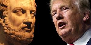 Greek historian Thucydides and US President Donald Trump.