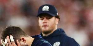 Devastation for Tommy Seymour after Scotland's shock loss to Japan.
