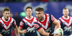 Angus Crichton against the Wests Tigers earlier this year.