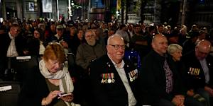 NSW Premier Chris Minns read a poem during the service.