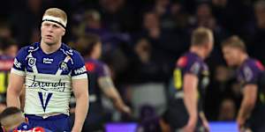 Bailey Hayward of the Bulldogs reacts after their loss.