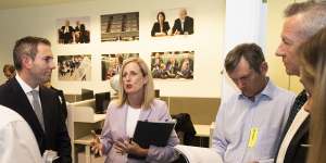 Treasurer Jim Chalmers and Minister for Finance Katy Gallagher in the SMH and Age bureau during the Budget lock-up. May 9,2023. 