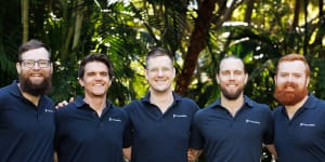 ProcurePro co-founders Nathan Dench,Jesse Dymond,Alastair Blenkin,Tim Rogers and Tom Newby.