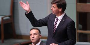 Angus Taylor delivers his maiden speech in 2013.
