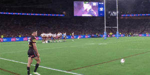 Four:Nathan Cleary kicks a crucial sideline conversion.