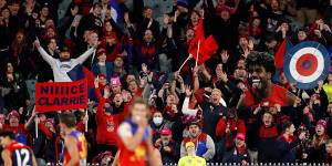 Gillon McLachlan was pleased with Thursday night’s crowd for Melbourne’s win over the Brisbane Lions.