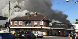 Transport chaos as Sydenham's General Gordon Hotel goes up in flames