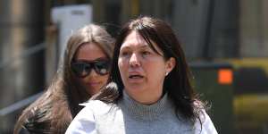 Roberta Williams (right) and daughter Dhakota arrive at the Supreme Court in Melbourne on Friday.