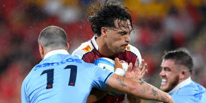 Jordan Petaia,pictured against the Waratahs,is expected to seek an extension of his Queensland tenure.