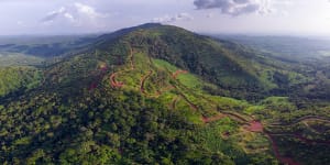 The Simandou mountains in Guinea contain high-grade iron ore