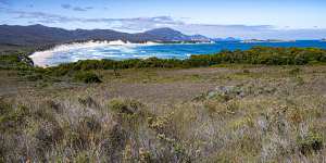 Stephens Bay and the Southern Ocean.