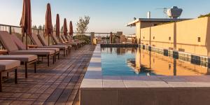 Bohemian luxe,or just luxe? The rooftop pool at Hotel Marvell.