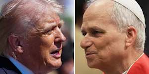 US President Donald Trump and Pope Leo.
