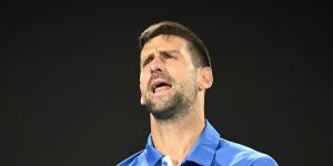 Novak Djokovic during his second-round win over Alexei Popyrin.
