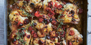 Make the most of leftover sourdough with this baked chicken dinner.