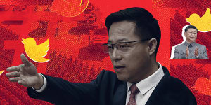 Above:Zhao Lijian has introduced a new,chaotic tone to Chinese diplomacy,one that appears complementary to the foreign policy of President Xi Jinping.