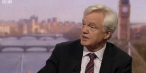 Former Brexit Secretary David Davis appears on the BBC's Andrew Marr Show.