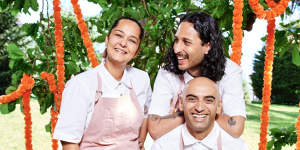 Left to right:Helly Raichura,Mischa Tropp and Harry Mangat are cooking at the World’s Longest Brunch.