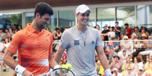 Novak Djokovic teamed up with Vasek Pospisil on his return to competitive tennis in Australia.