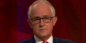 Prime Minister Malcolm Turnbull on the ABC's Q&A program.