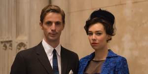 Tony and Margaret at Edward's baptism in season 2 of The Crown.