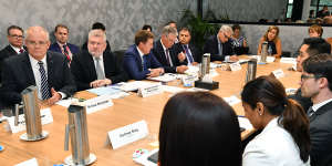 Australian government ministers met with representatives from social media sites and telecommunications companies.