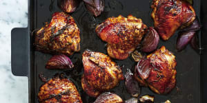 Sugar can help chicken become brown and caramelised.